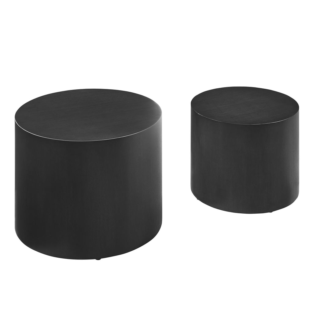 Amani Round Nesting Coffee Tables Set of 2 - Black