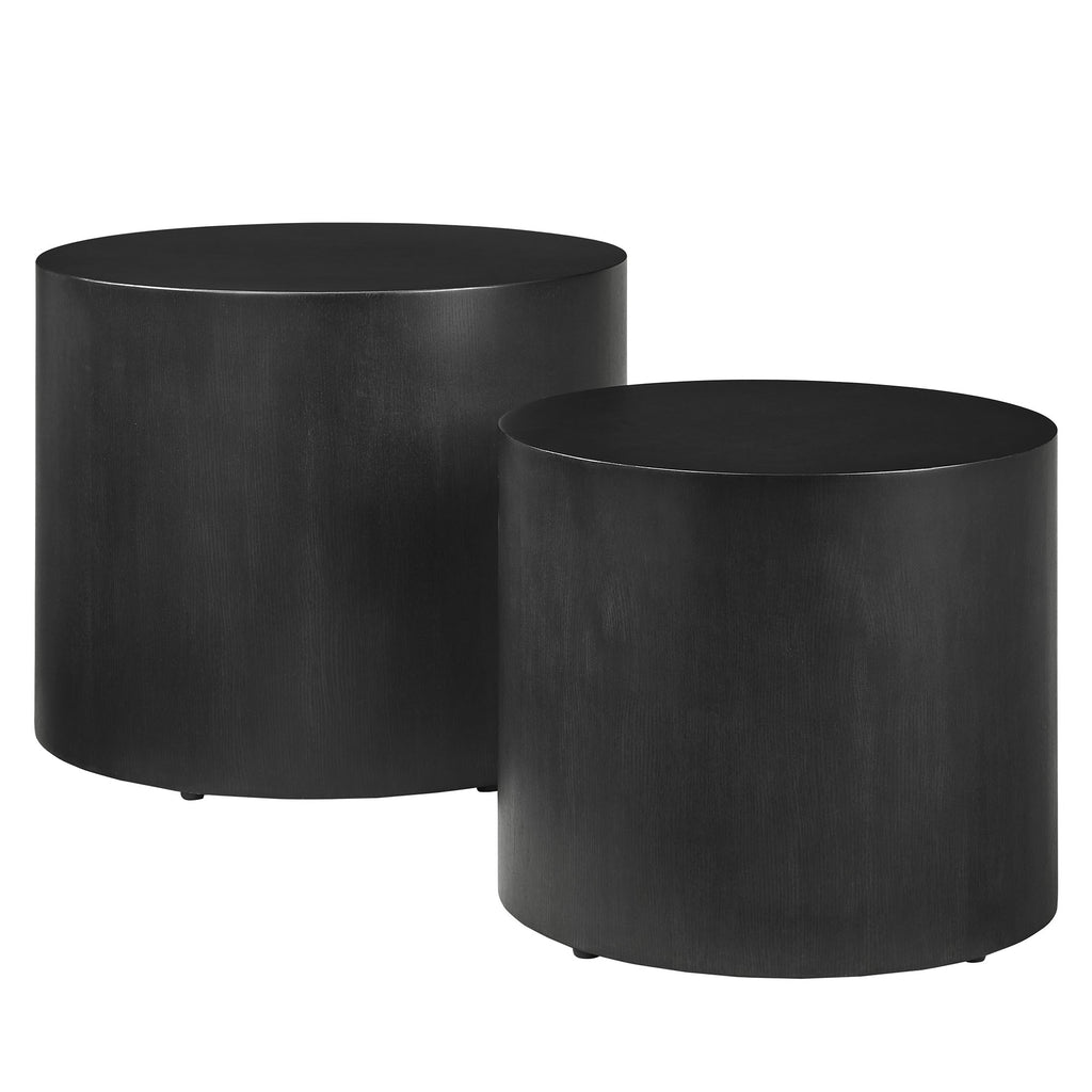 Amani Round Nesting Coffee Tables Set of 2 - Black