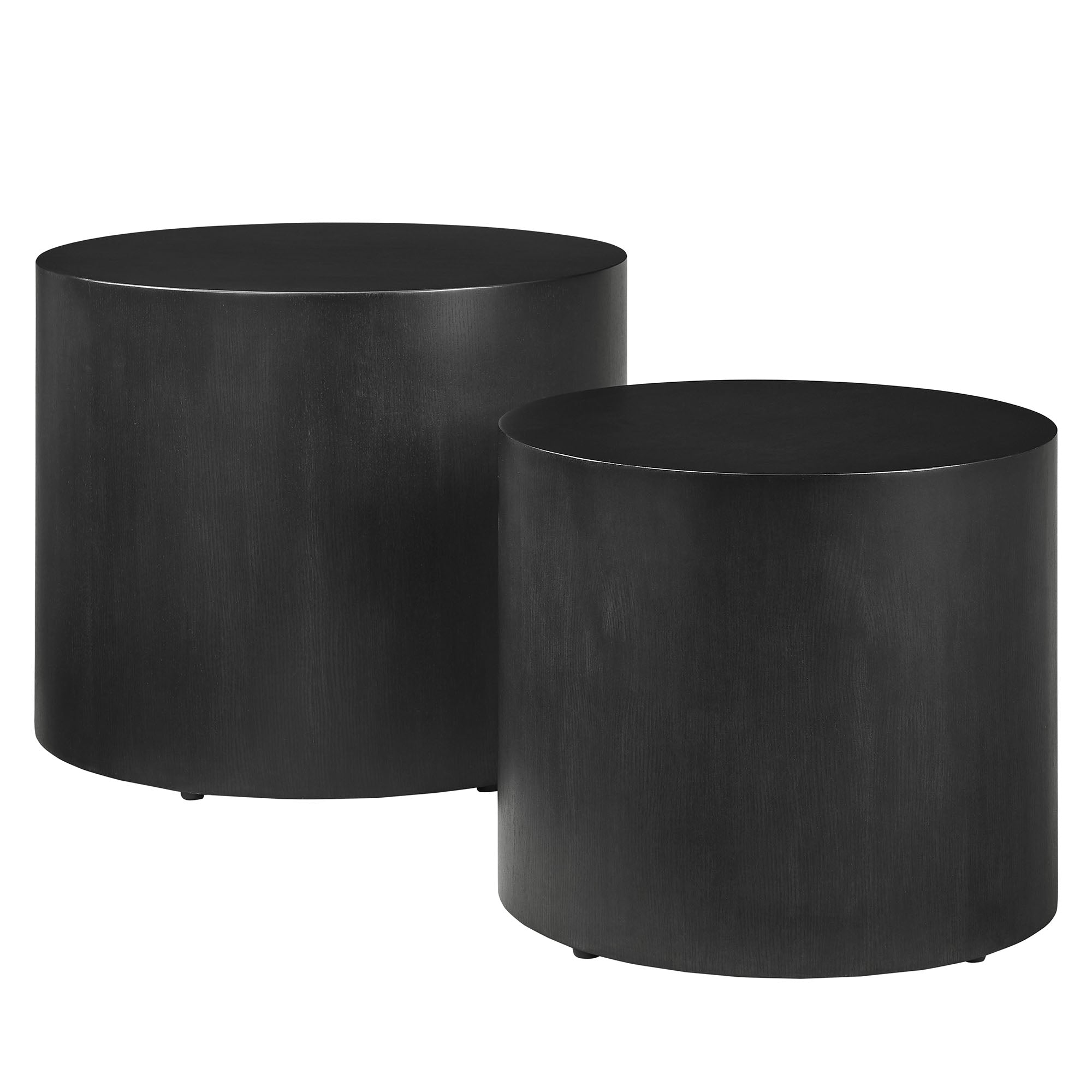 Amani Round Nesting Coffee Tables Set of 2 - Black