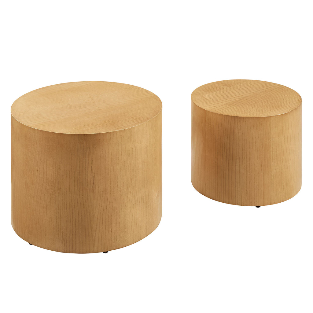 Amani Round Nesting Coffee Tables Set of 2 - Natural