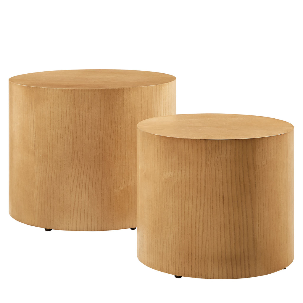 Amani Round Nesting Coffee Tables Set of 2 - Natural