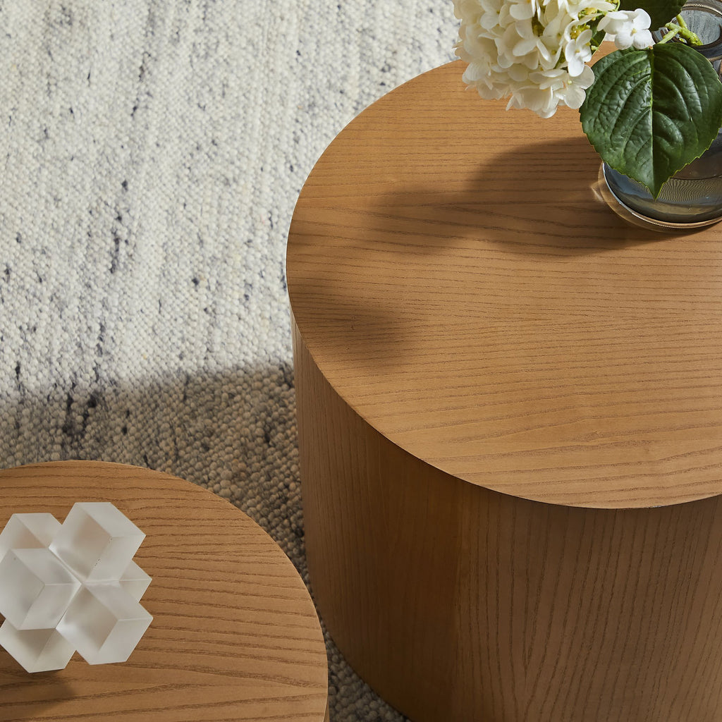 Amani Round Nesting Coffee Tables Set of 2 - Natural