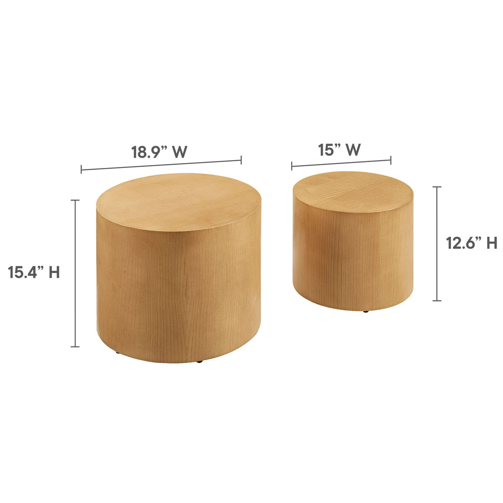Amani Round Nesting Coffee Tables Set of 2 - Natural