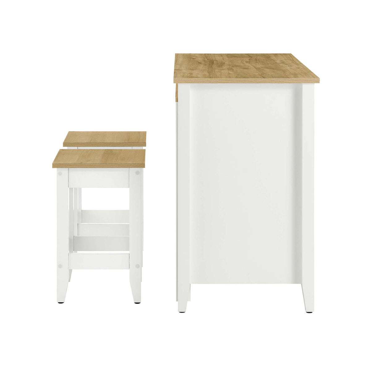 Garland 3-Piece Kitchen Island and Stool Set - Oak White