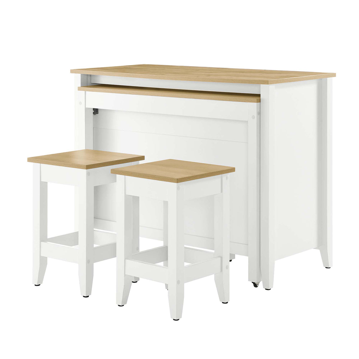 Garland 3-Piece Kitchen Island and Stool Set - Oak White