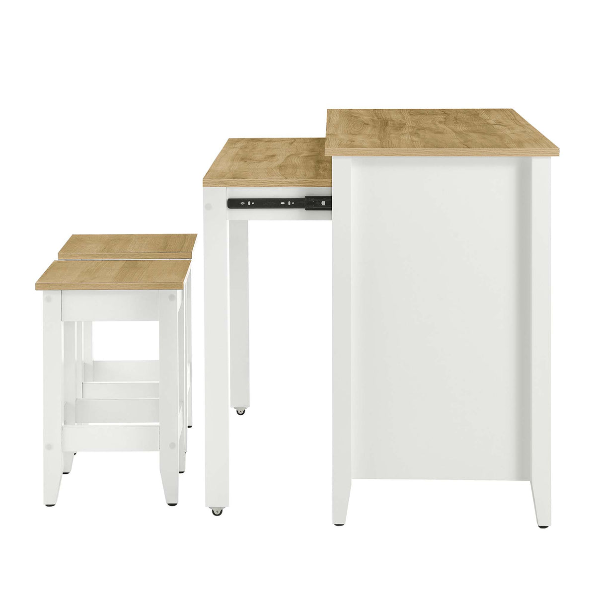 Garland 3-Piece Kitchen Island and Stool Set - Oak White