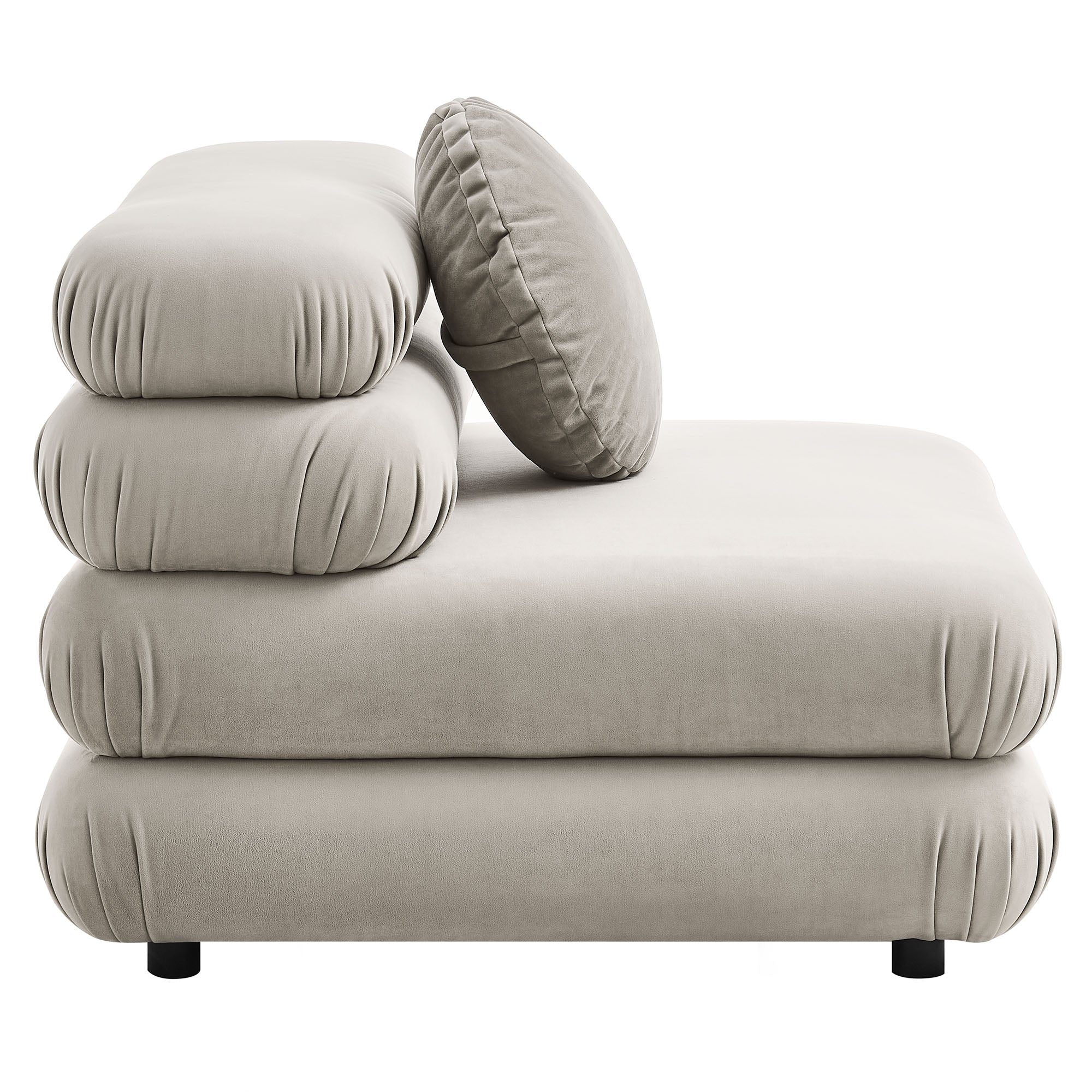 Jubilee 4-Piece Modular Performance Velvet Sectional Sofa - Almond