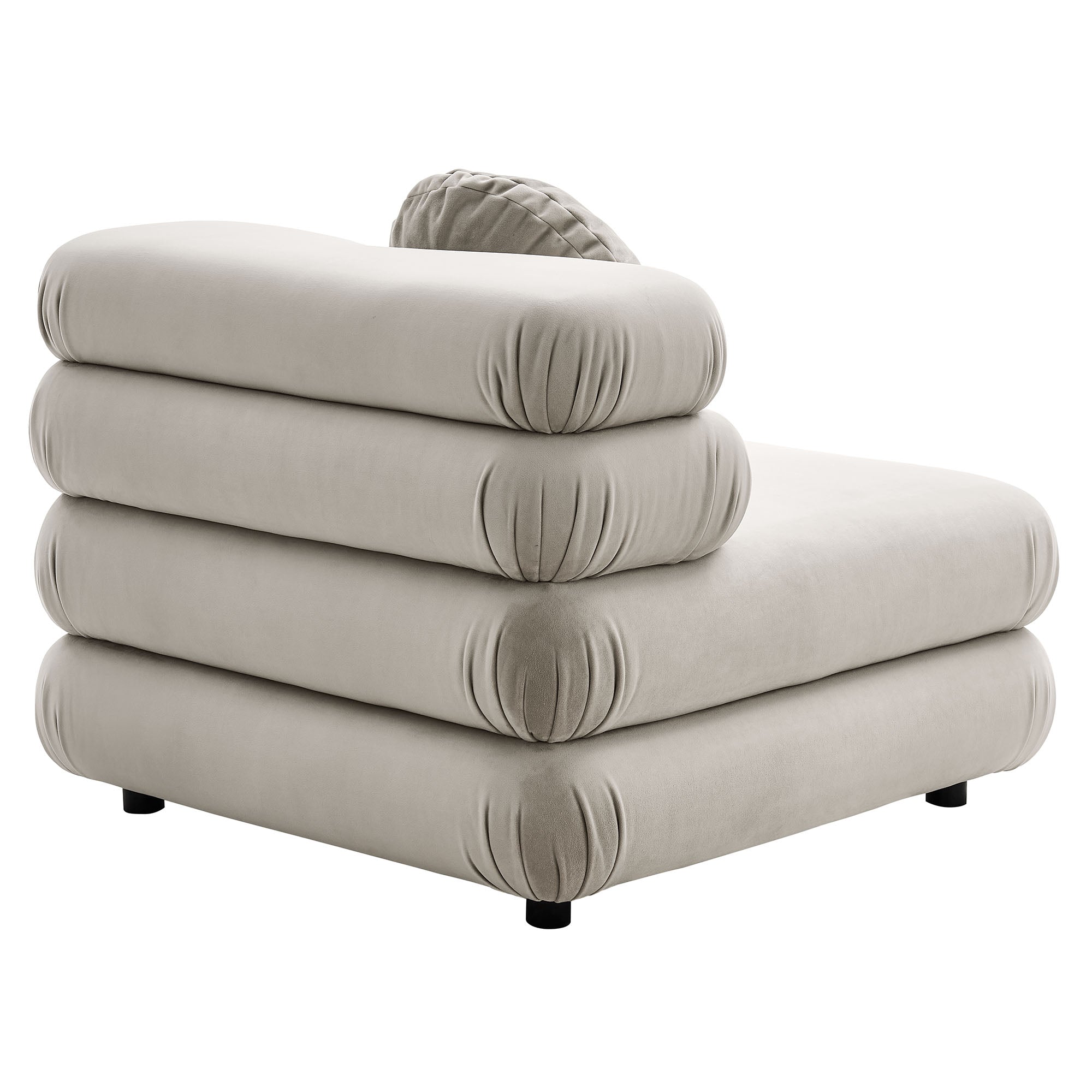 Jubilee Modular Performance Velvet Armless Chair - Almond
