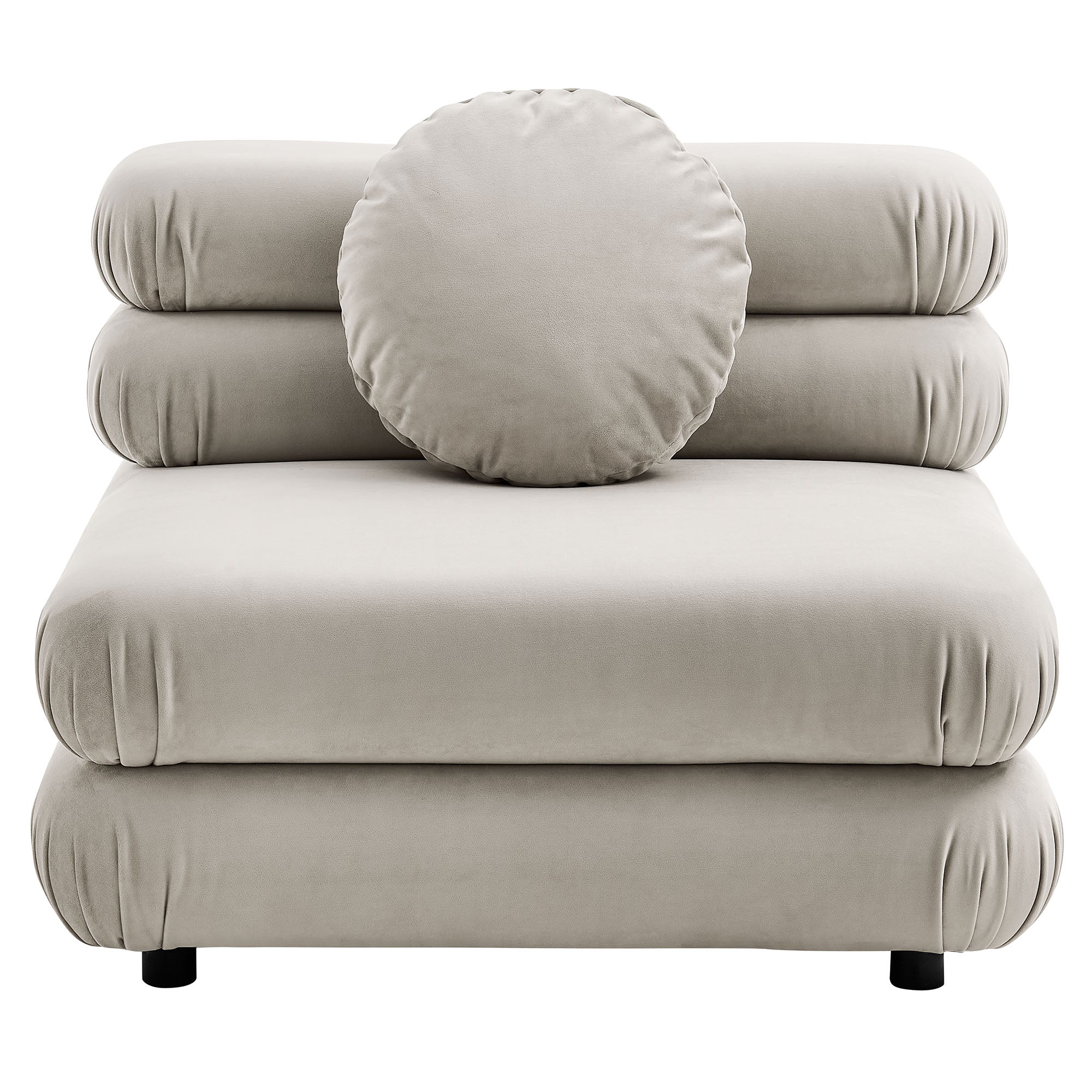 Jubilee Modular Performance Velvet Armless Chair - Almond
