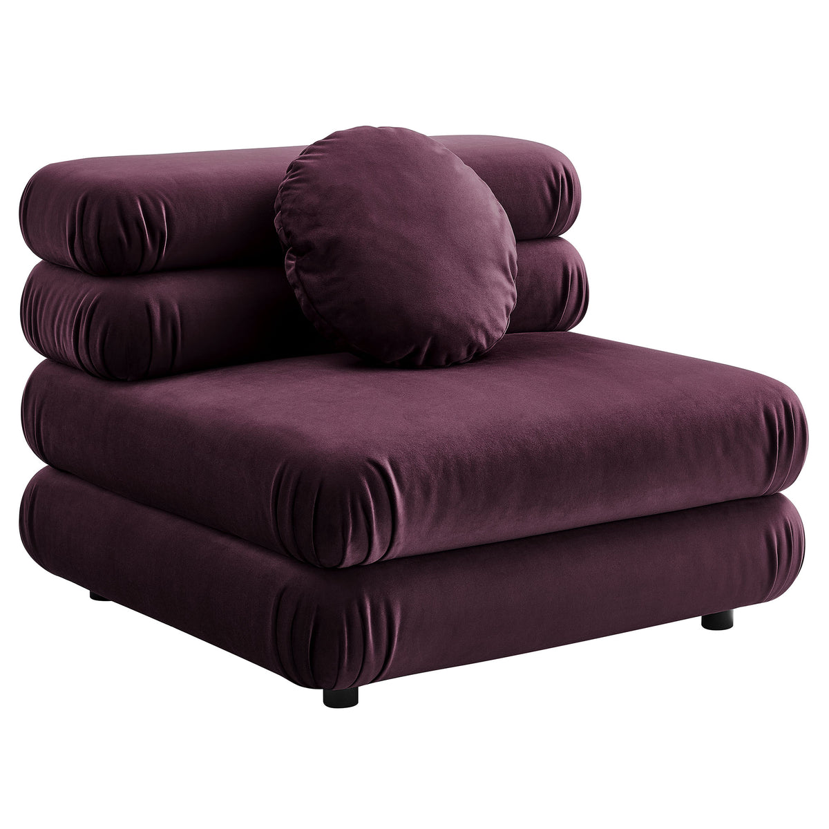 Jubilee Modular Performance Velvet Armless Chair - Mulberry
