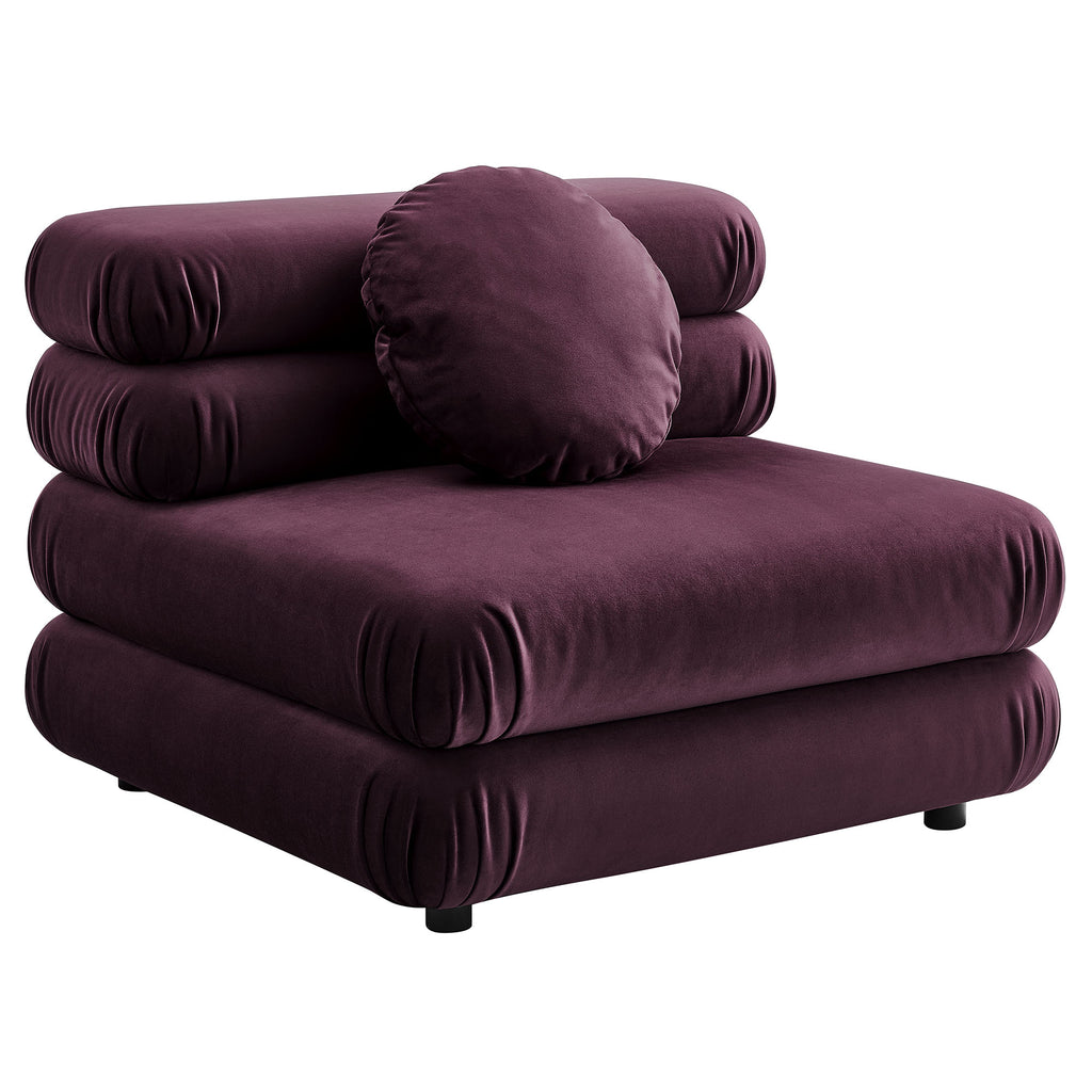 Jubilee 4-Piece Modular Performance Velvet Sectional Sofa - Mulberry