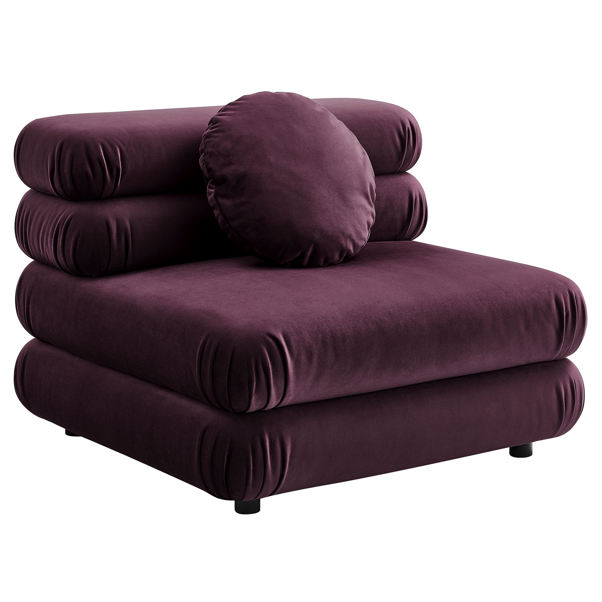 Jubilee 4-Piece Modular Performance Velvet Sectional Sofa - Mulberry