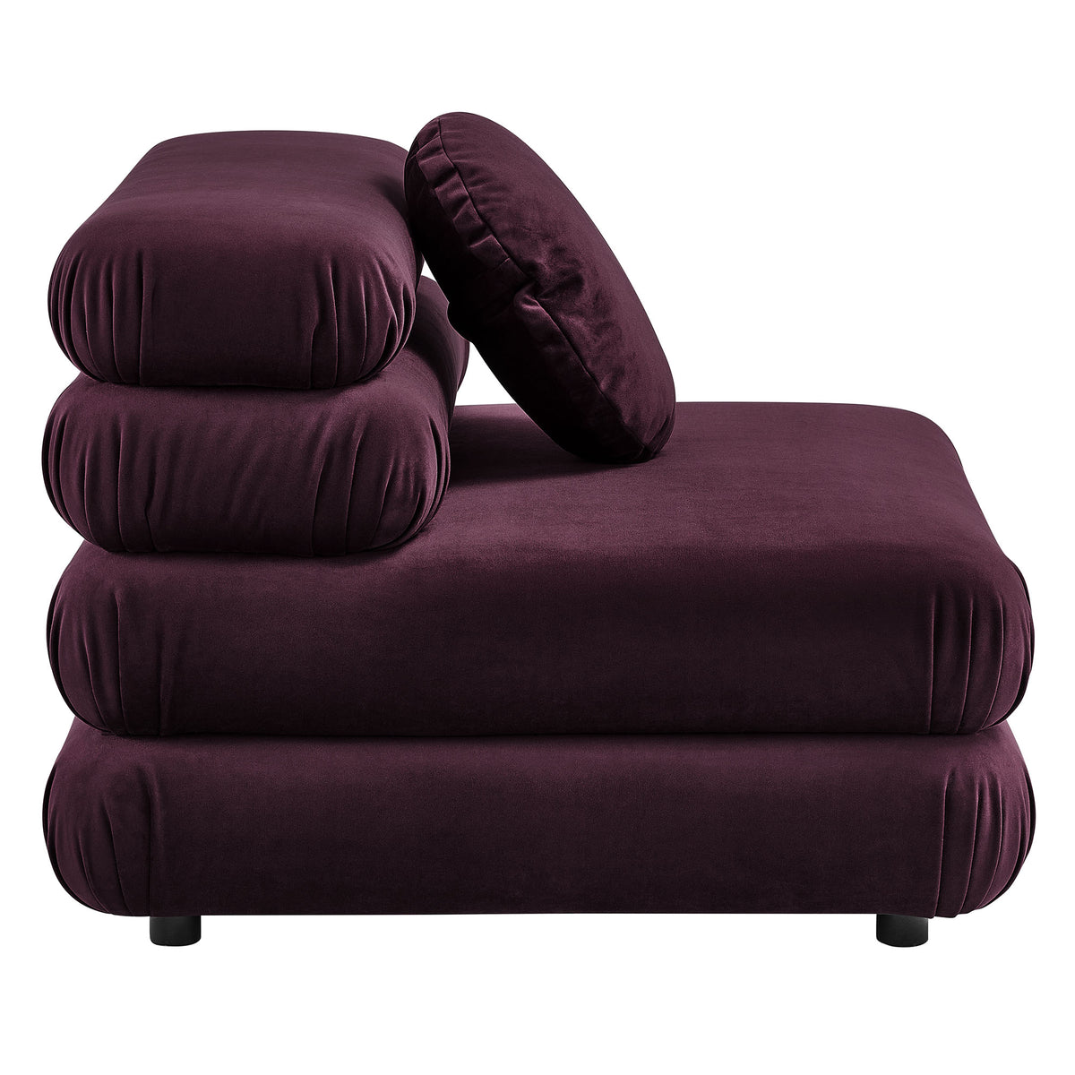 Jubilee 3-Piece Modular Performance Velvet Sectional Sofa - Mulberry