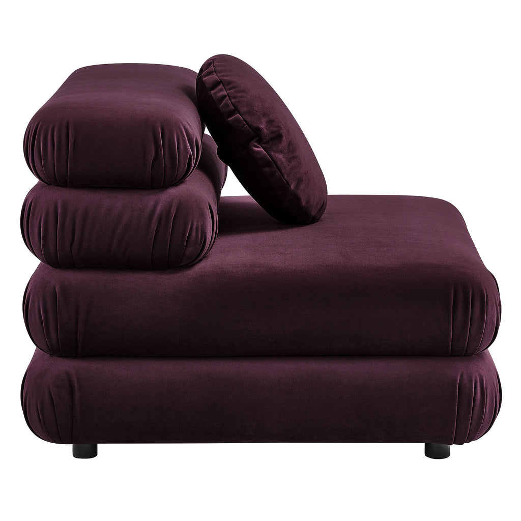Jubilee 4-Piece Modular Performance Velvet Sectional Sofa - Mulberry