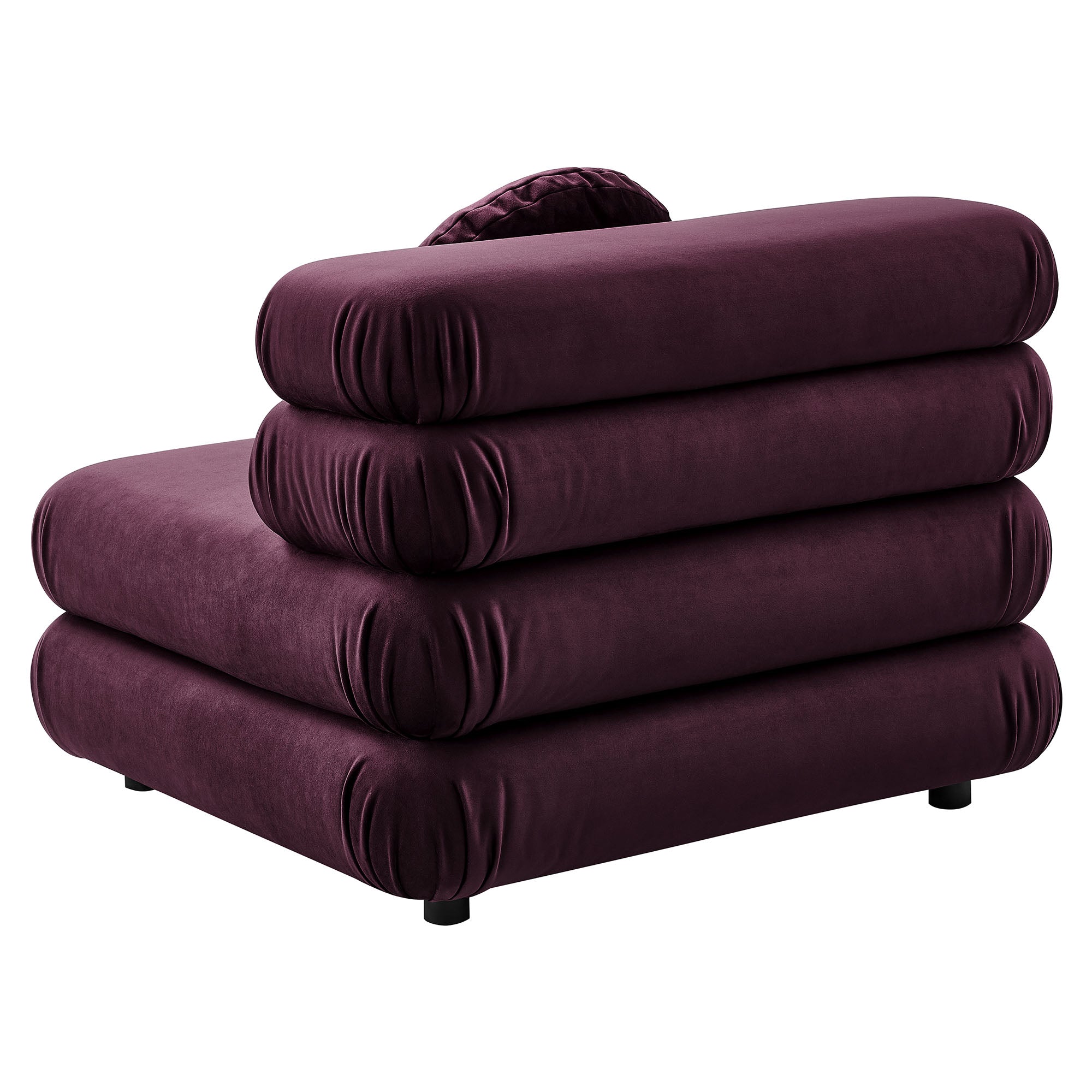 Jubilee Modular Performance Velvet Armless Chair - Mulberry