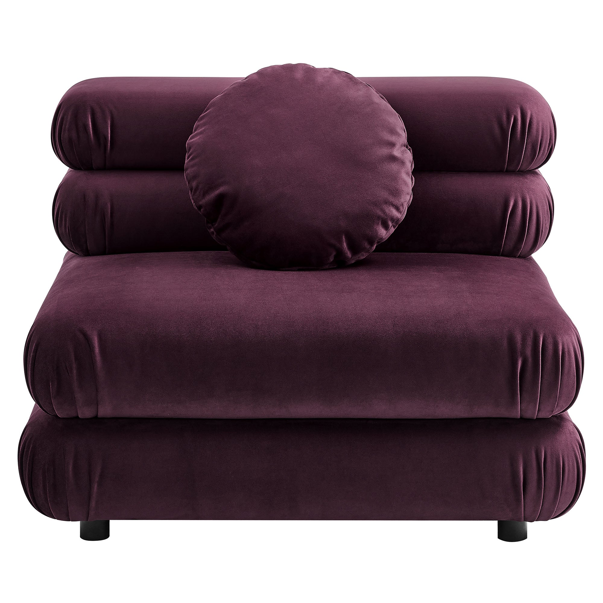 Jubilee Modular Performance Velvet Armless Chair - Mulberry