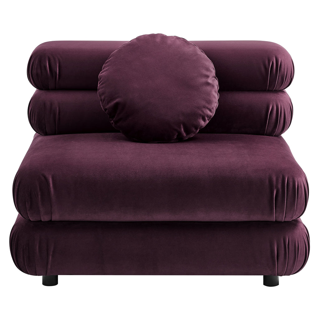 Jubilee 3-Piece Modular Performance Velvet Sectional Sofa - Mulberry