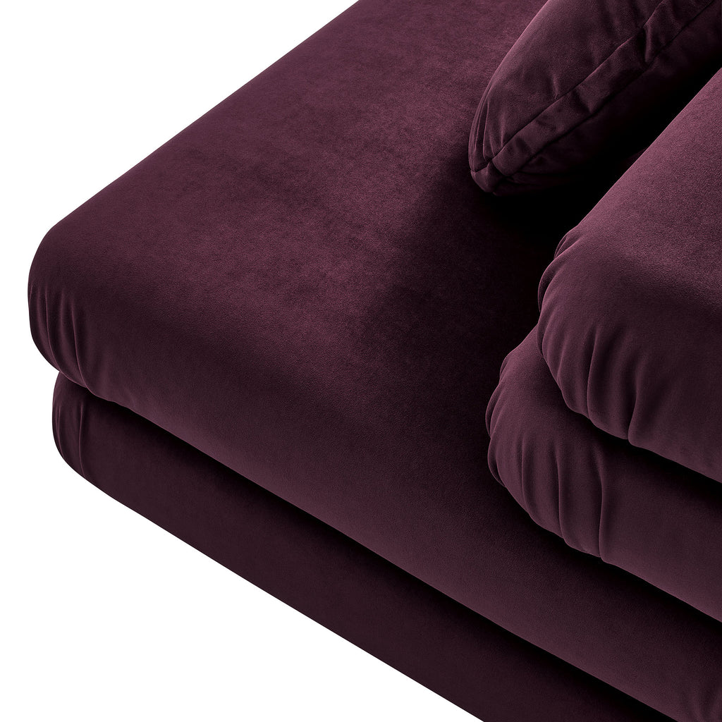 Jubilee Modular Performance Velvet Armless Chair - Mulberry