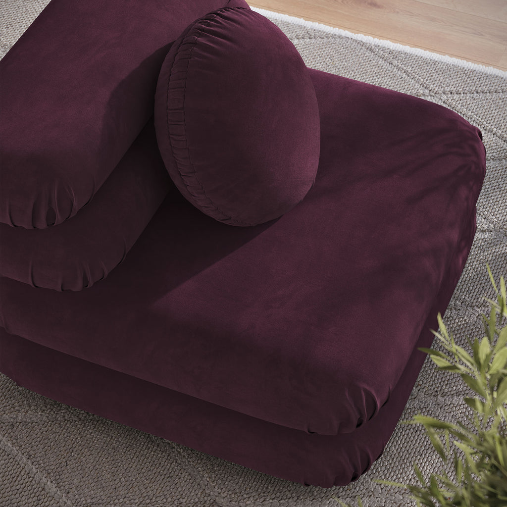 Jubilee Modular Performance Velvet Armless Chair - Mulberry