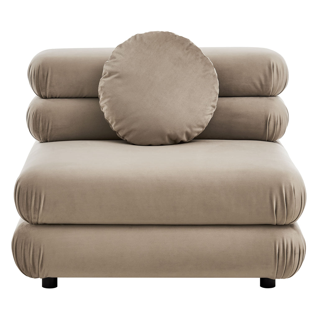 Jubilee 4-Piece Modular Performance Velvet Sectional Sofa - Taupe