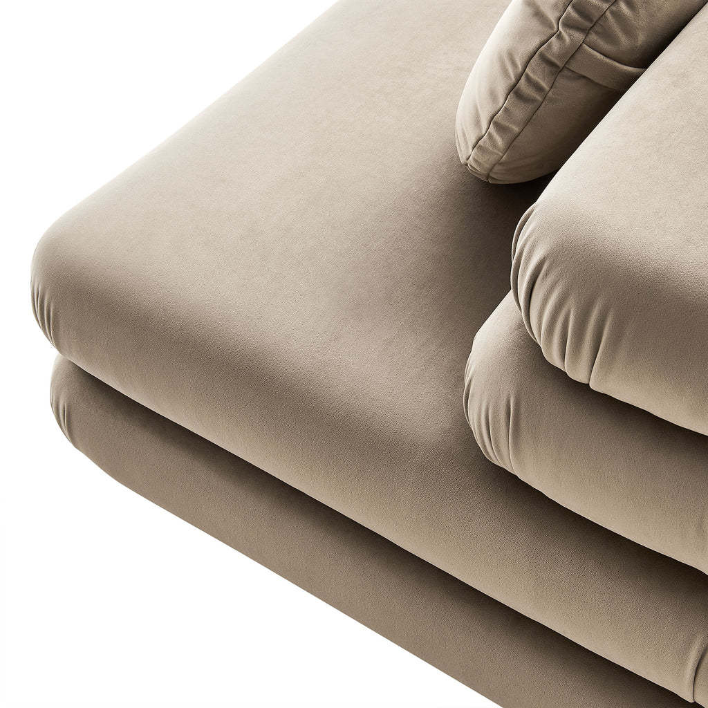 Jubilee Modular Performance Velvet Armless Chair - Taupe