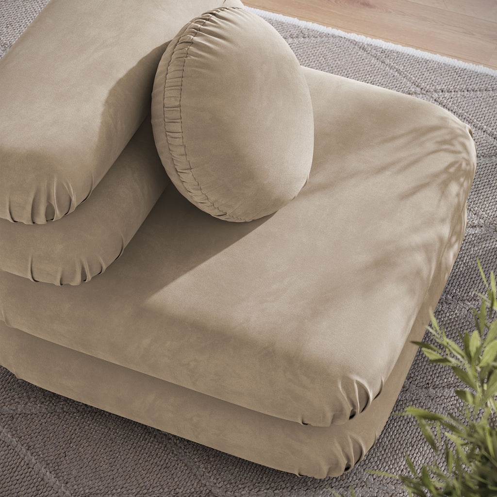 Jubilee Modular Performance Velvet Armless Chair - Taupe