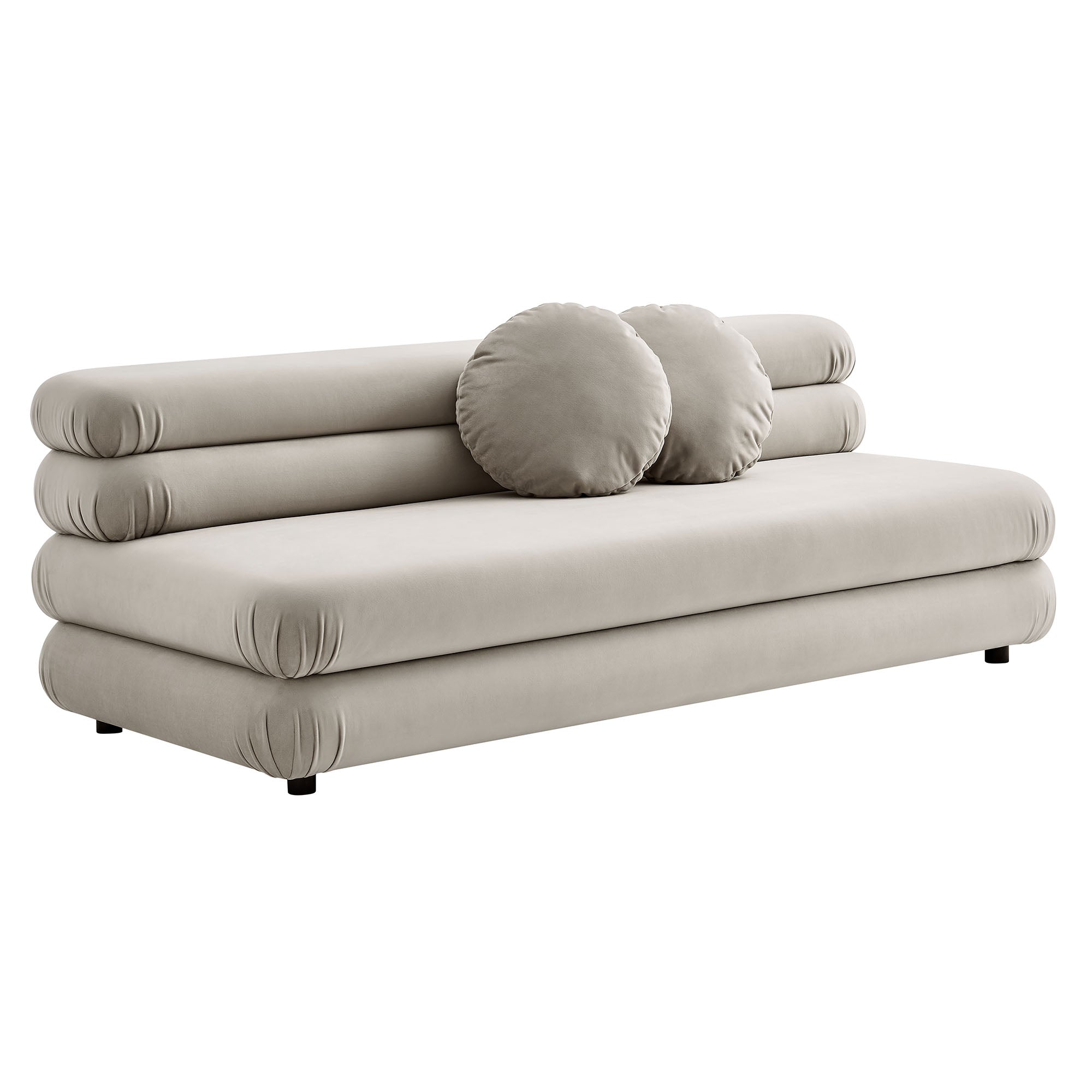 Jubilee Modular Performance Velvet Armless Loveseat - Almond