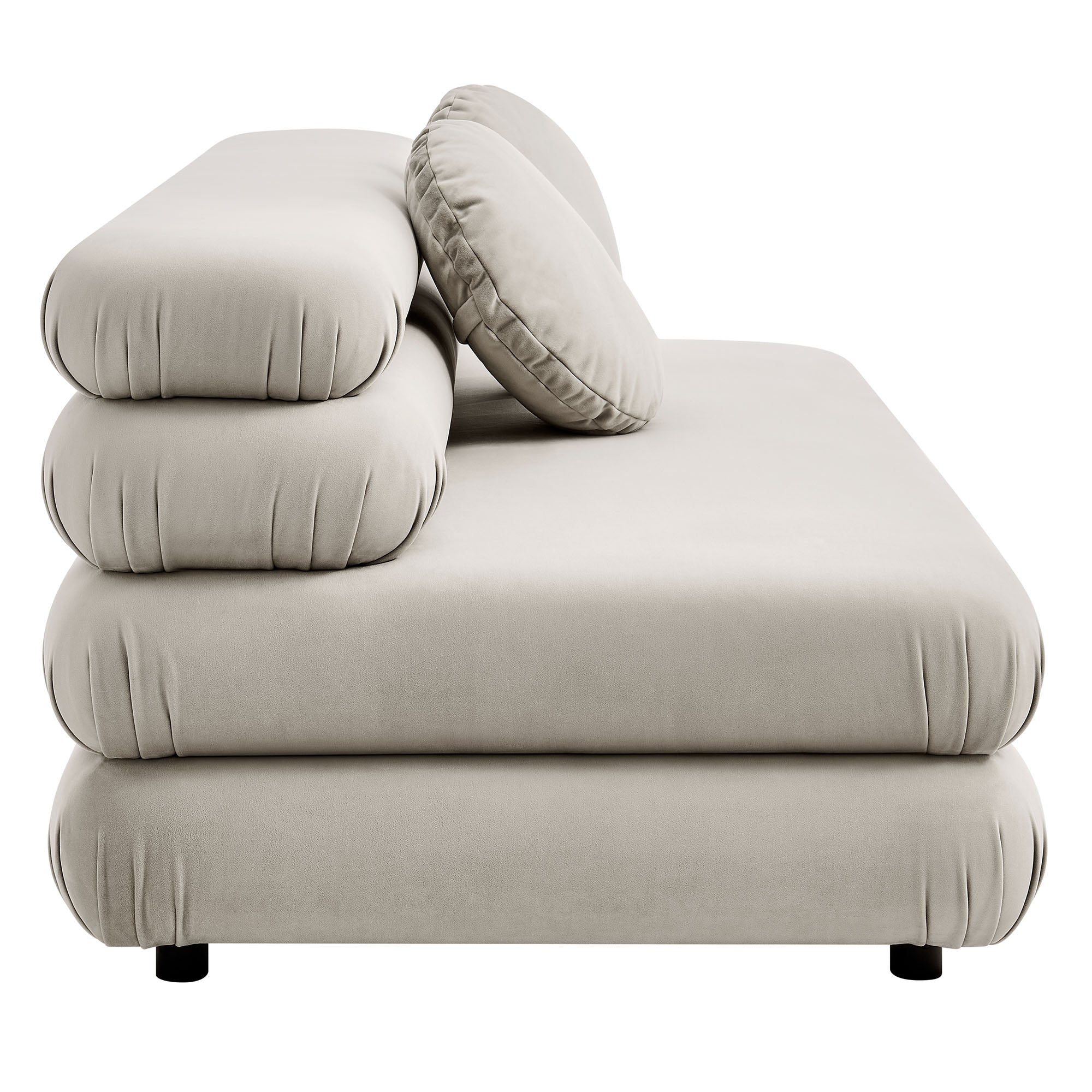 Jubilee Modular Performance Velvet Armless Loveseat - Almond