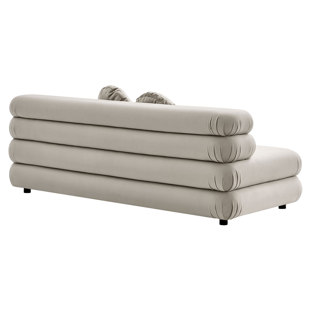 Jubilee Modular Performance Velvet Armless Loveseat - Almond
