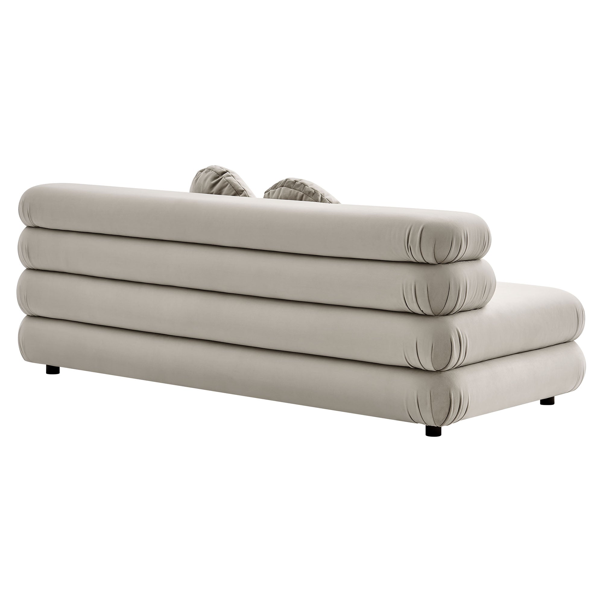 Jubilee Modular Performance Velvet Armless Loveseat - Almond