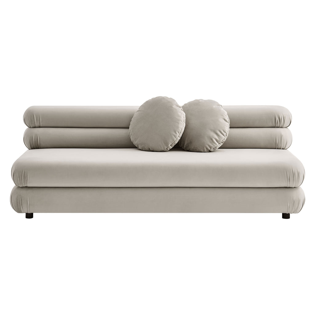 Jubilee Modular Performance Velvet Armless Loveseat - Almond