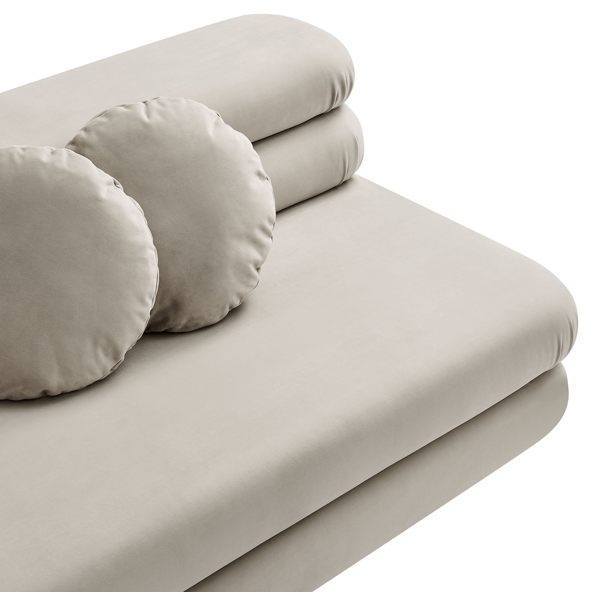 Jubilee Modular Performance Velvet Armless Loveseat - Almond