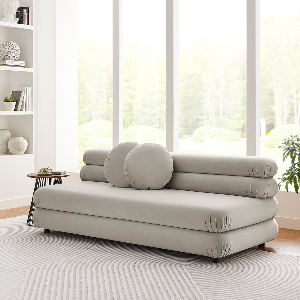 Jubilee Modular Performance Velvet Armless Loveseat - Almond