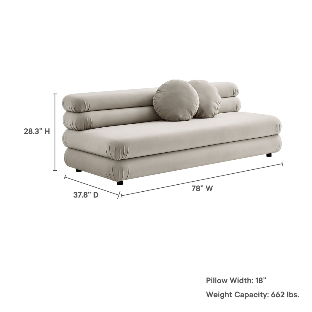 Jubilee Modular Performance Velvet Armless Loveseat - Almond