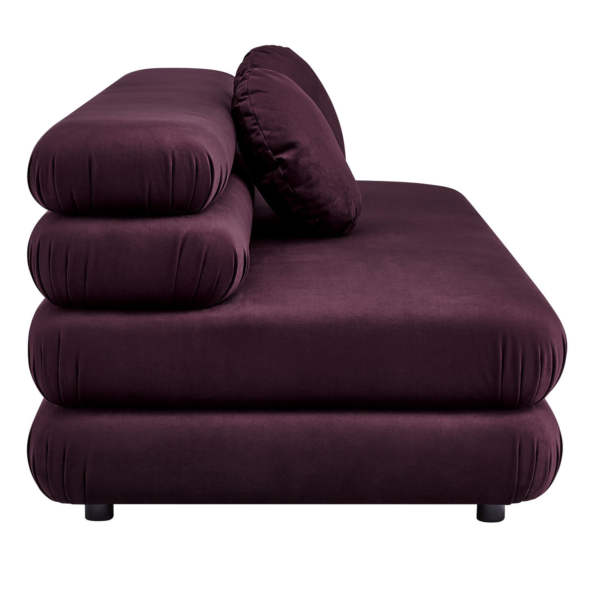 Jubilee Modular Performance Velvet Armless Loveseat - Mulberry