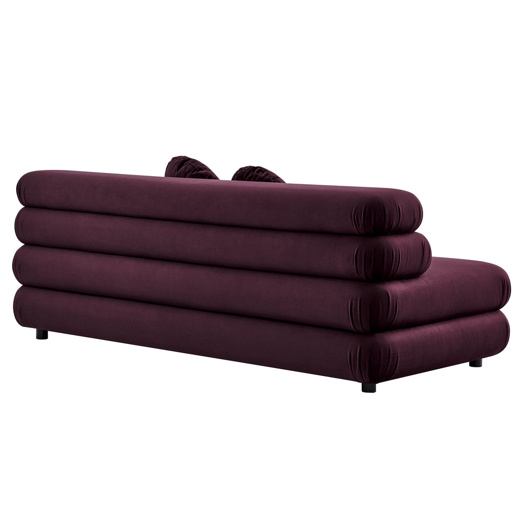 Jubilee Modular Performance Velvet Armless Loveseat - Mulberry