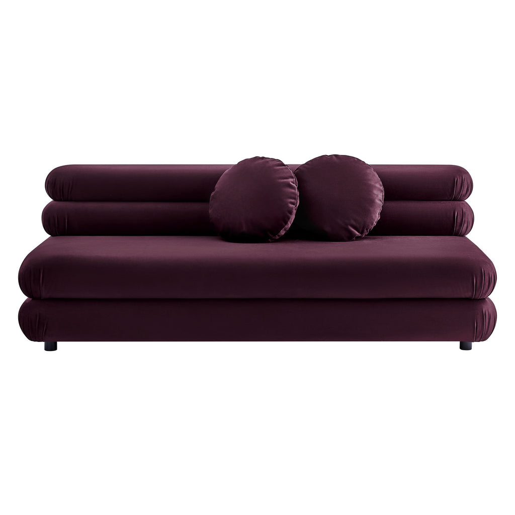 Jubilee Modular Performance Velvet Armless Loveseat - Mulberry