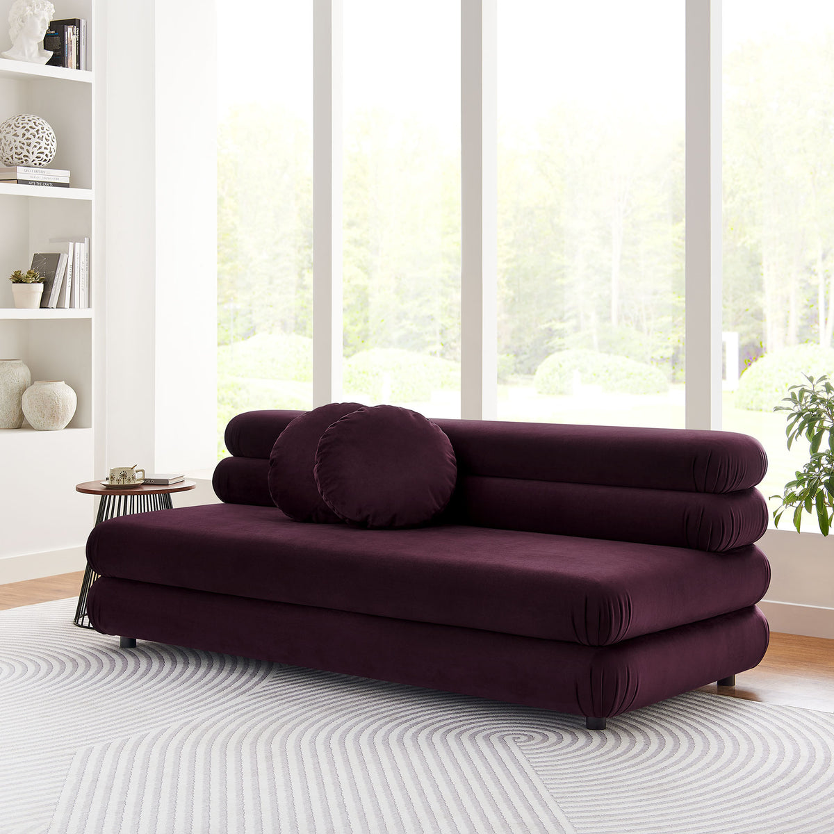 Jubilee Modular Performance Velvet Armless Loveseat - Mulberry