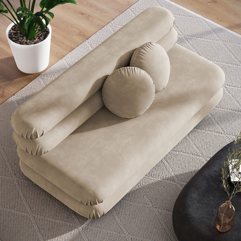 Jubilee Modular Performance Velvet Armless Loveseat - Taupe