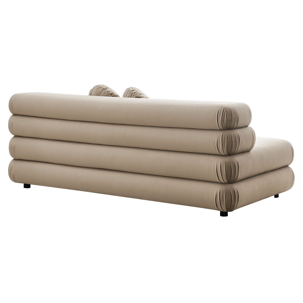 Jubilee Modular Performance Velvet Armless Loveseat - Taupe
