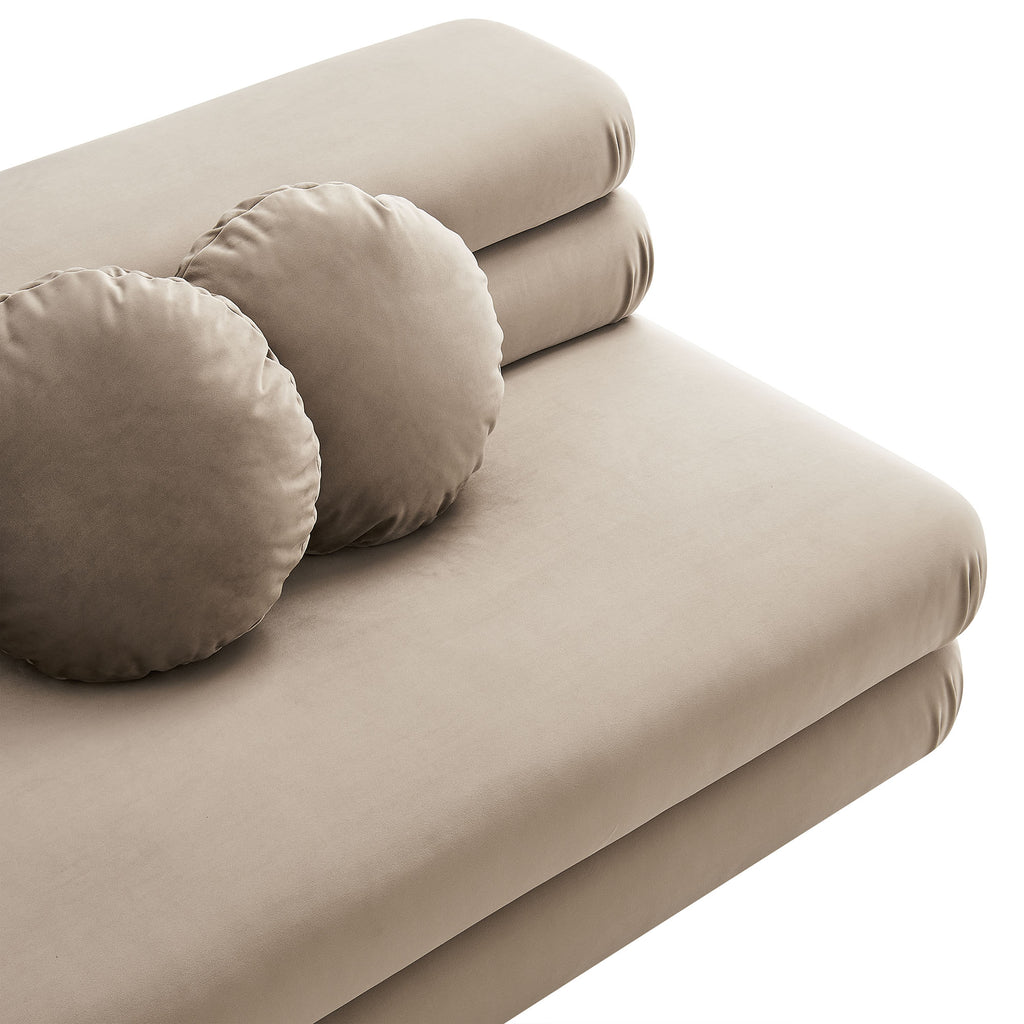 Jubilee Modular Performance Velvet Armless Loveseat - Taupe