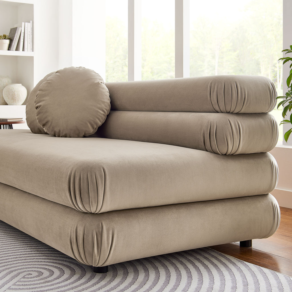 Jubilee Modular Performance Velvet Armless Loveseat - Taupe