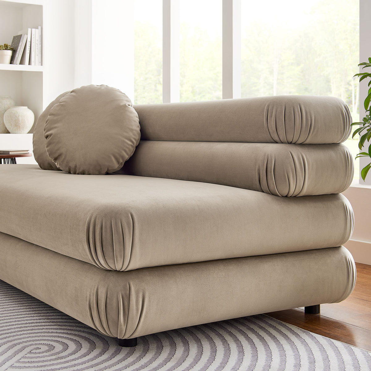 Jubilee Modular Performance Velvet Armless Loveseat - Taupe