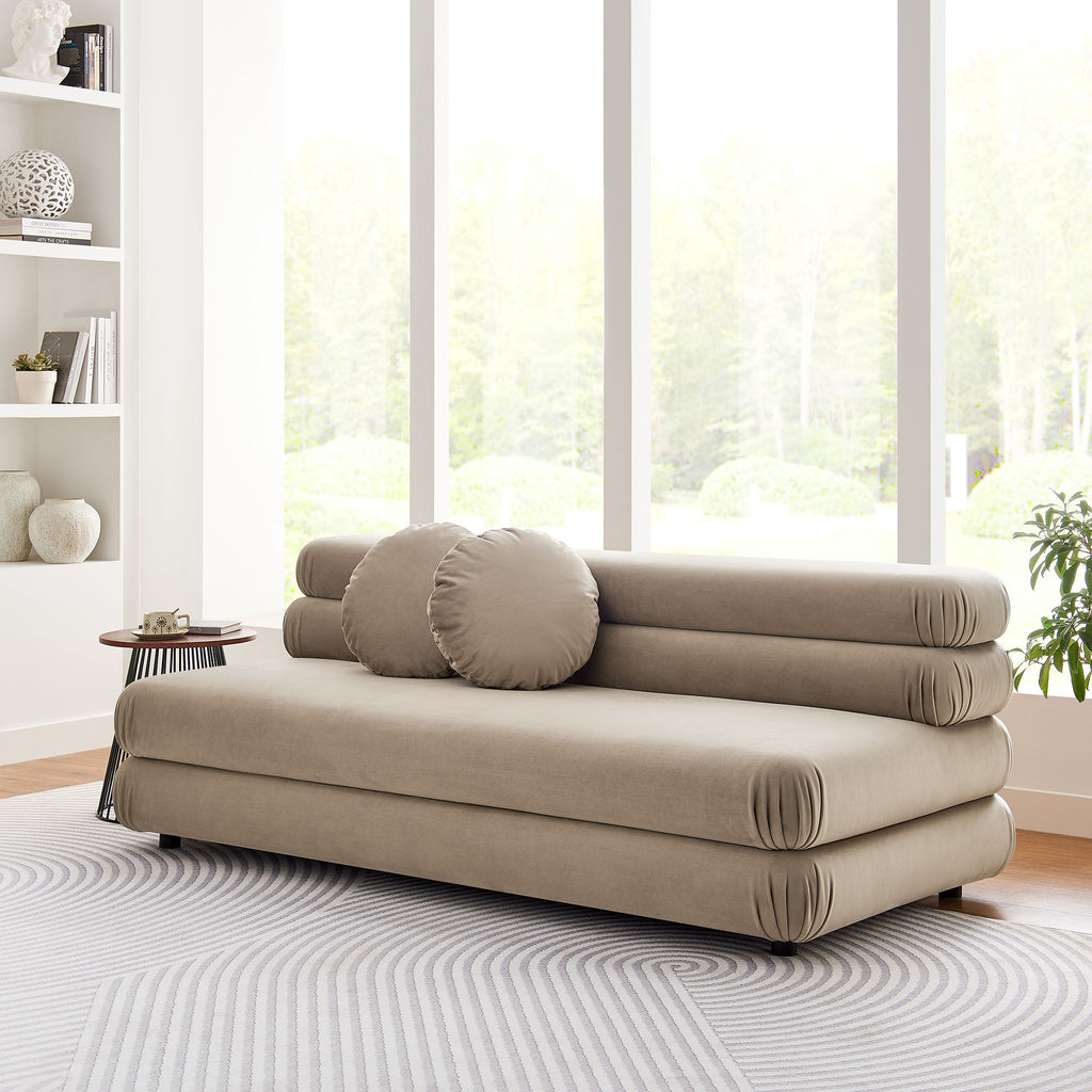 Jubilee Modular Performance Velvet Armless Loveseat - Taupe