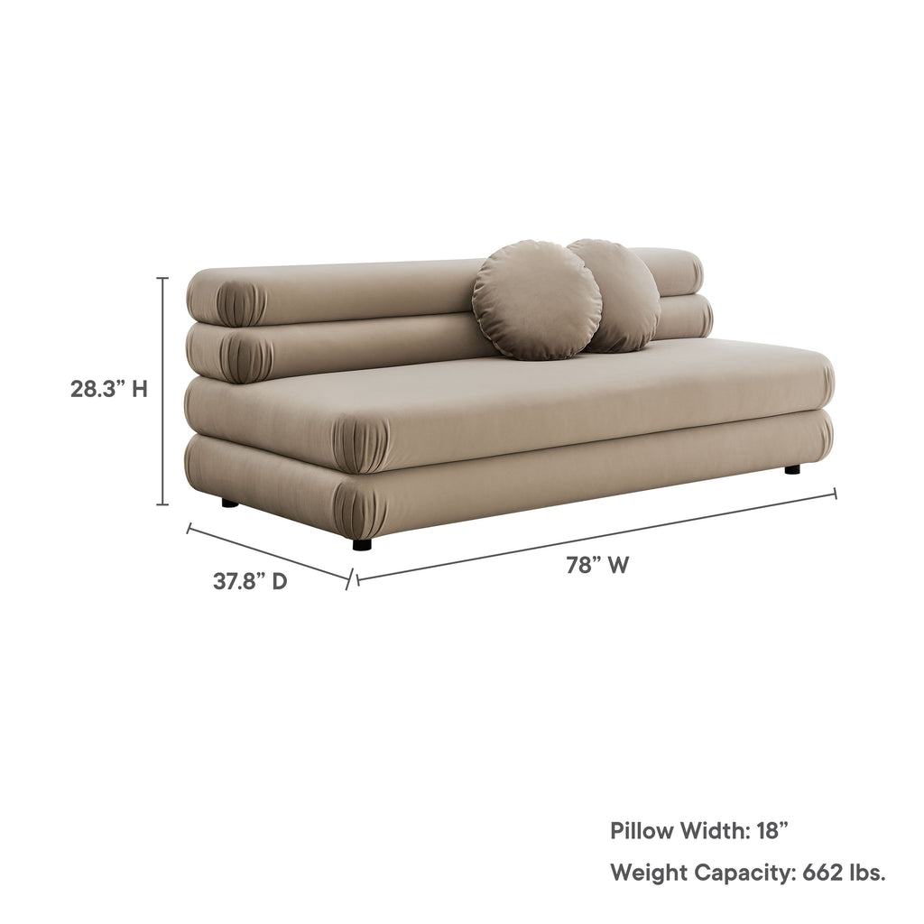 Jubilee Modular Performance Velvet Armless Loveseat - Taupe