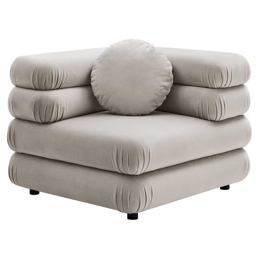 Jubilee Modular Performance Velvet Corner Chair - Almond