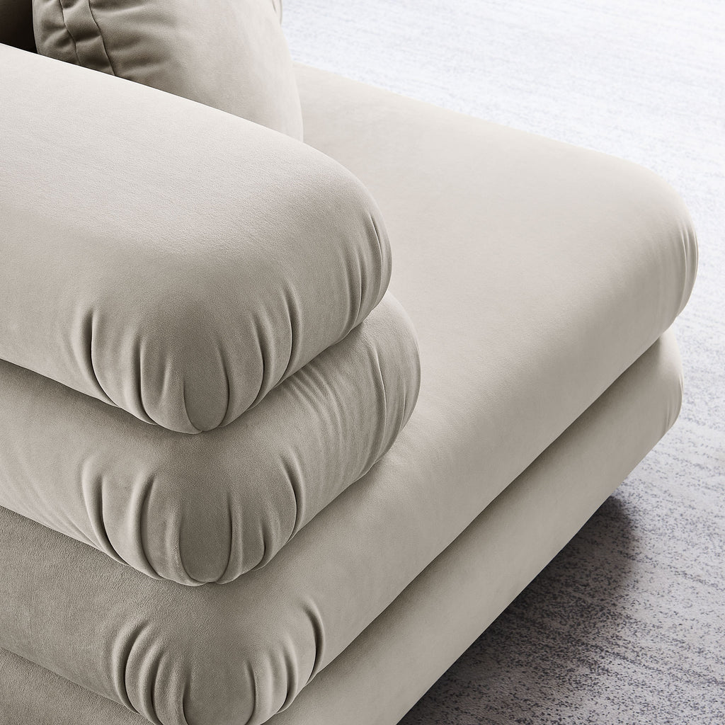 Jubilee Modular Performance Velvet Corner Chair - Almond