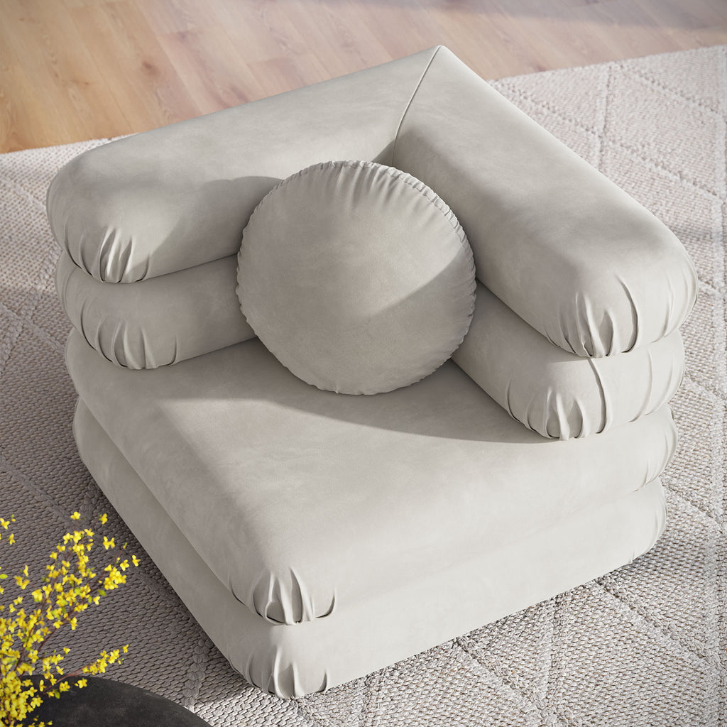 Jubilee Modular Performance Velvet Corner Chair - Almond