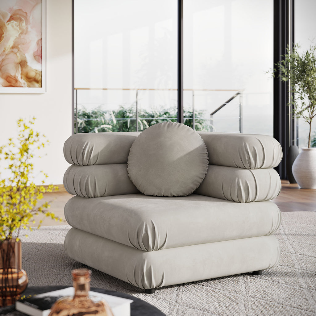 Jubilee Modular Performance Velvet Corner Chair - Almond