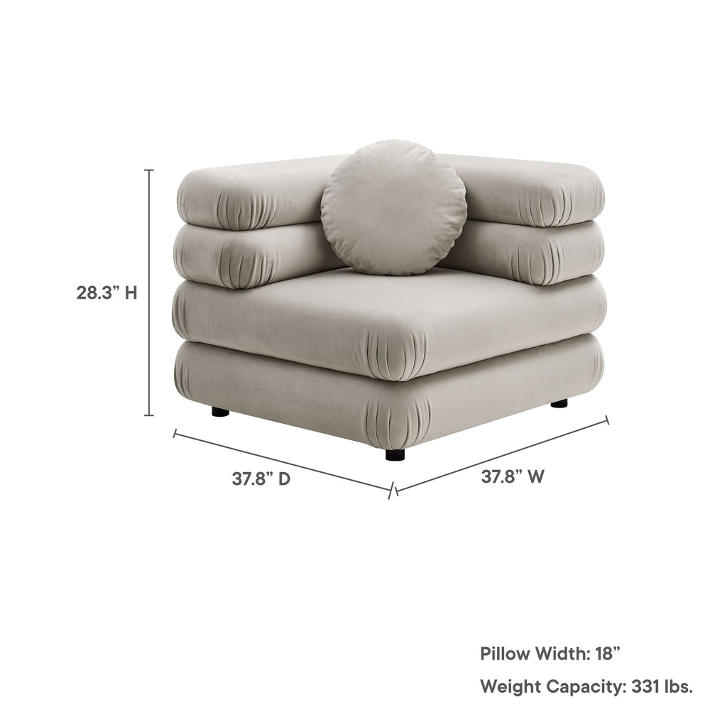 Jubilee Modular Performance Velvet Corner Chair - Almond